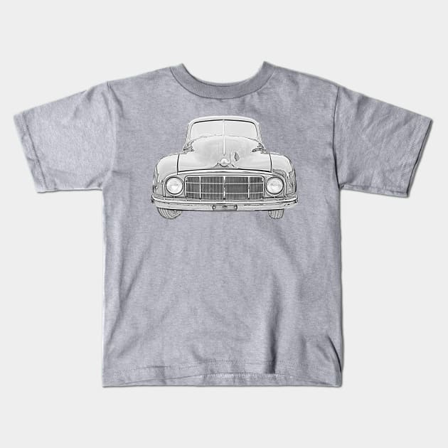 Morris Minor MM 1950s British classic car Kids T-Shirt by soitwouldseem